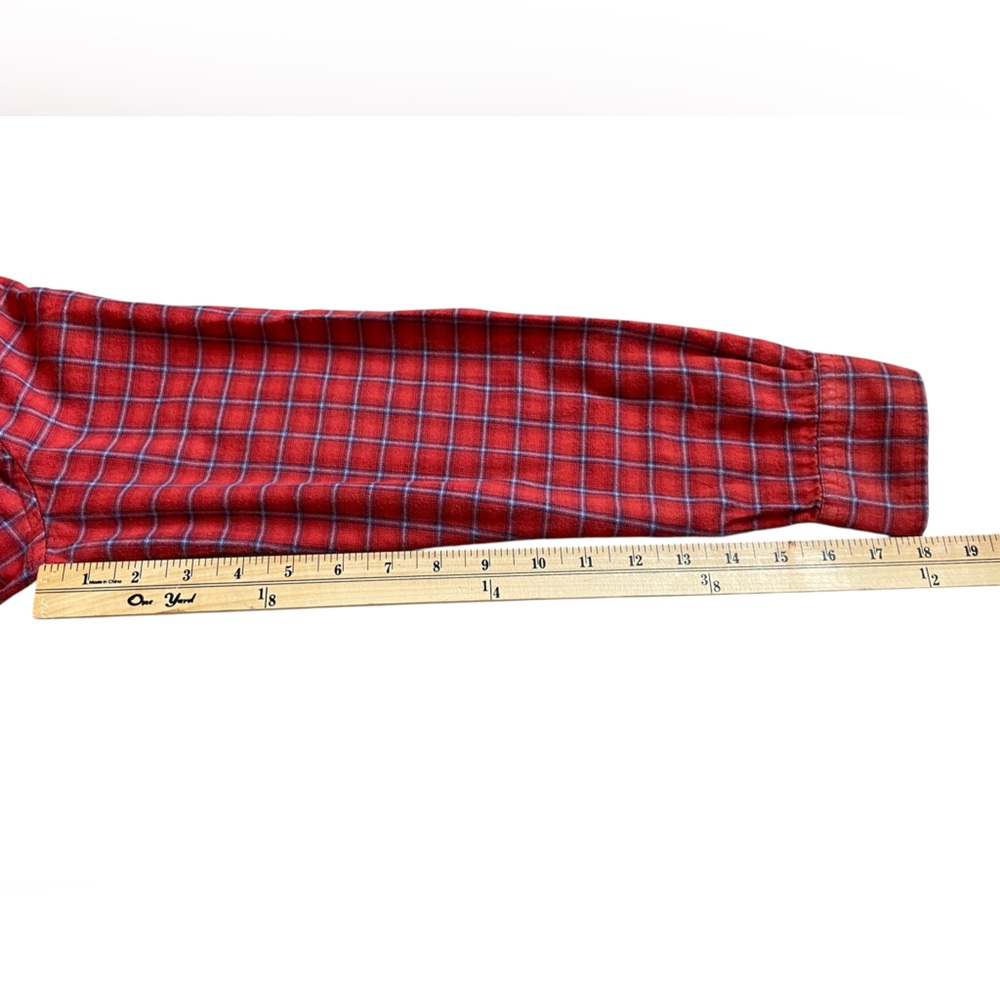 EDDIE BAUER Red/Blue Plaid Flannel-Like Button-Down Shirt Top - Size Small - Picture 11 of 16